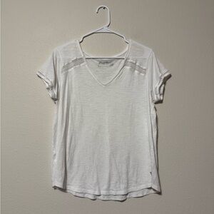 Eddie Bauer White Short Sleeve V-Neck Tee